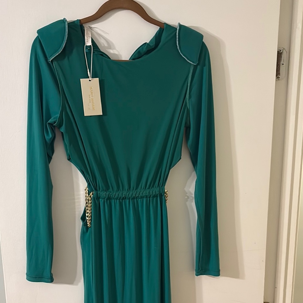 Elegant Teal Long Sleeve Dress